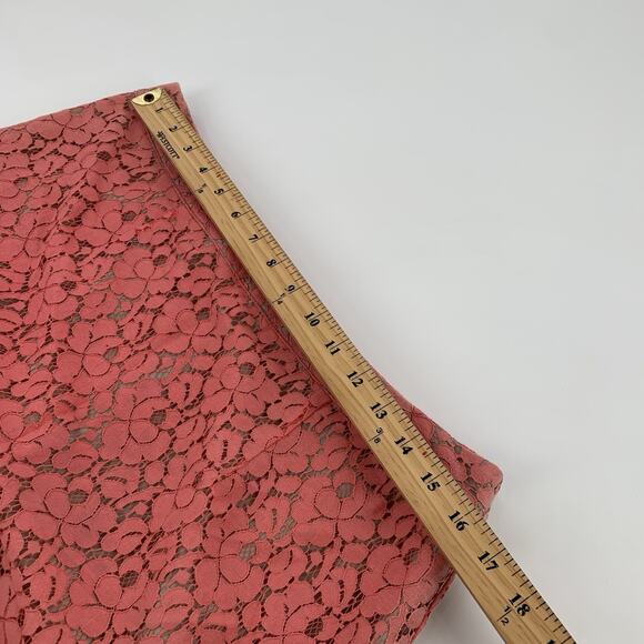 Apt 9 Full Lace Ombre Short Pencil Skirt Size 12 Womens Tangerine Orange Bright - Picture 7 of 8